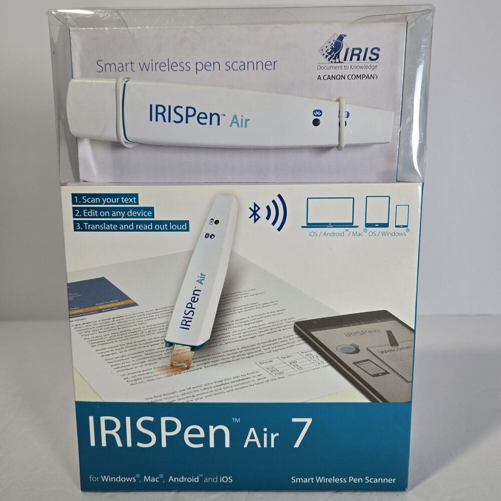 IRISPen Air 7 Smart Wireless Pen Scanner WINDOWS MAC ANDROID iOS NIB